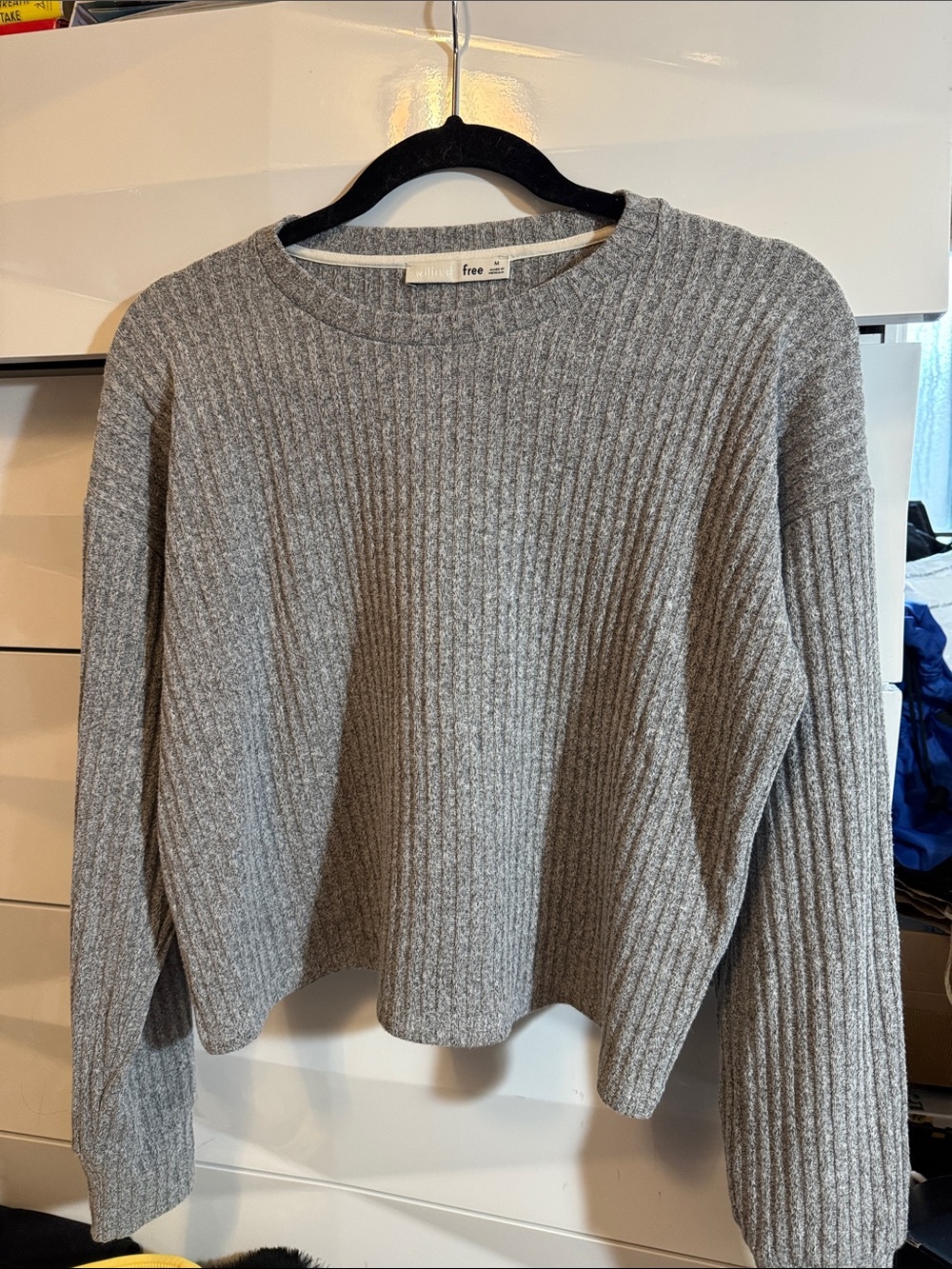 Wilfred Gray Ribbed Crew Sweater